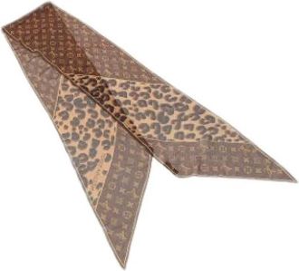 Louis Vuitton Pre-owned Vintage Zijden Sjaal - Dames - Vintage Accessoires - Bruin - ONE Size - Vintage