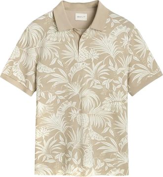 GANT Poloshirt met bloemenprint - Beige