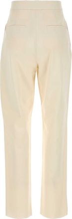 Max Mara Womens Ivory Cotton Dede Pant Bianco Exterior: Pantaloni Trousers