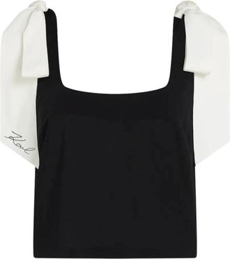 Karl Lagerfeld Signature Strik Beach Top - Dames - Tops zonder mouwen - Veelkleurig - XS - Tops