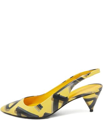 Burberry Morson slingback pumps - women - Calf Leather/Calf Leather/Calf Leather - 41 - Yellow