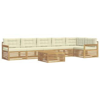vidaXL Conjunto De Sof&aacute;s De Exterior Con Coj&iacute;n 7 Pcs Blanco Y Crema Vidaxl
