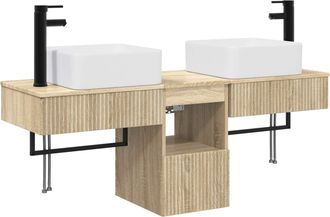 vidaXL Juego De Muebles De Ba&ntilde;o 3 Uds. Roble Sonoma 53 X 35 X 39 Cm Vidaxl