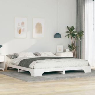 Berkfield Home Floor Bed Frame White 180 x 210 cm Solid pine wood