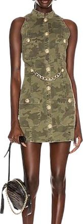 Balmain Camouflage Button Front Dress Size XS