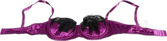 Dolce & Gabbana Paarse Zijden Balconette Beha met Haaksluiting - Dames - BHs - Paars - S - Ondergoed