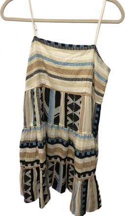 Elan Womens Aztec Print Mini Dress In Neutral