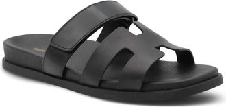 Django & Juliette Womens Nodette Flat Leather Sandal In Black Leather