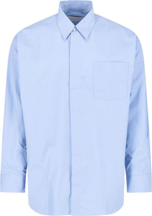 Ami Light Blue Cotton Casual Shirt