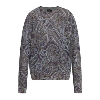 Etro Jersey de cuello redondo con estampado Paisley - Knitwear - Hombre - Gris - M