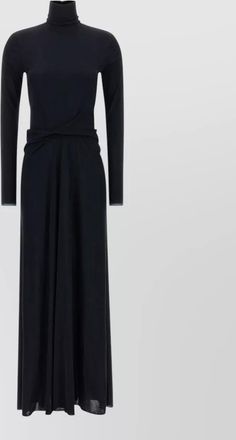 Fabiana Filippi draped high neck long sleeve maxi dress