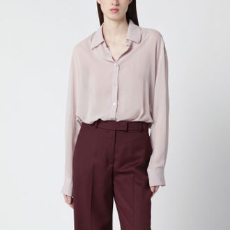 Frankie Shop Camicia rosa semitrasparente