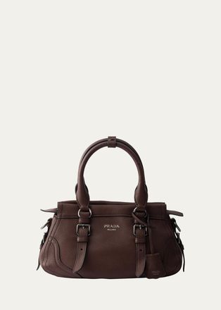 Prada Cervo Large Grain Leather Tote Bag