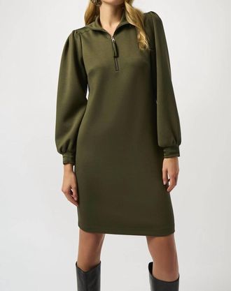 Joseph Ribkoff Scuba Jersey Shift Dress In Khaki