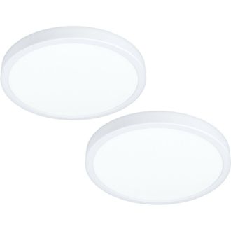 Loops 2 PACK Wall Flush Ceiling Light Colour White Shade White Plastic LED 20W Incl