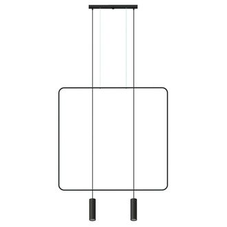 Thoro L&aacute;mpara de techo negro acero alt. 200 cm