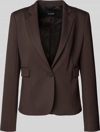 HUGO BOSS Regular Fit Kurzblazer aus Viskose-Mix Modell JIA14 in Dunkelbraun, Gr&ouml;&szlig;e 32