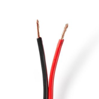 Nedis Cable De Altavoz 2x 250 Mm Cobre 1000 M Redondo Pvc Negro Rojo Bobina