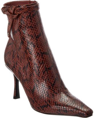 Jimmy Choo London Camie Ab 85 Snake-Embossed Leather Bootie