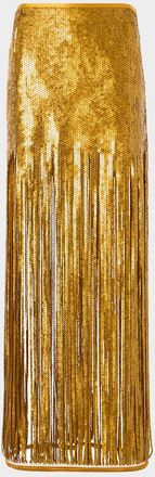 Akris Sequined Fringe Midi Skirt