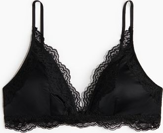 H&M Wattierter Soft-BH aus Mikrofaser und Spitze - Schwarz
