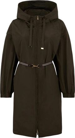 Max Mara Waterafstotende Taffeta Parka - Dames - Trenchcoats - Groen - M - Katoen - Jassen