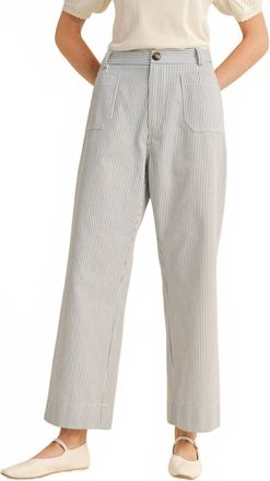 Merci Striped Wide Leg Pants In Blue