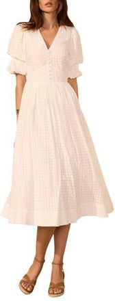Mint Velvet Checked Midi Dress in Ivory at Nordstrom, Size 12