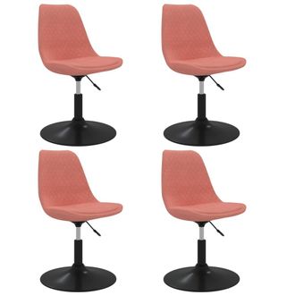 vidaXL Vidaxl - Sillas De Comedor Giratorias 4 Unidades De Terciopelo Rosa