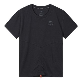 Nike (WMNS) Nike Dri-FIT Run Division Back Printing Sports Running T-Shirt Black DD5316-010