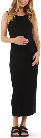 Ripe Rib Maxi Nursing Dress in Black at Nordstrom, Size X-Small