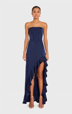 Amanda Uprichard Francesca Maxi Dress In Ink