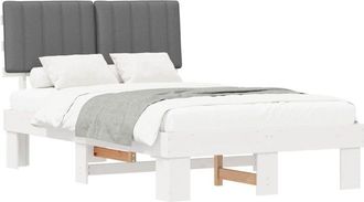 vidaXL Bed Frame with Upholstered Headboard Light Grey 120 x 190 cm vidaXL