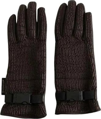 Moncler Pre-owned Accessories, female, Brown, Size: ONE SIZE Pre-owned Leather Gloves
