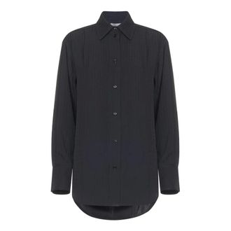 Victoria Beckham Shirts, female, Black, Size: 2XS Satin-jacquard Shirt