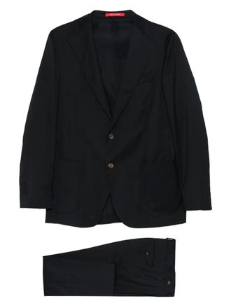 Bagnoli Sartoria Napoli notched-lapel single-breasted suit - men - Fabric - 52 - Black