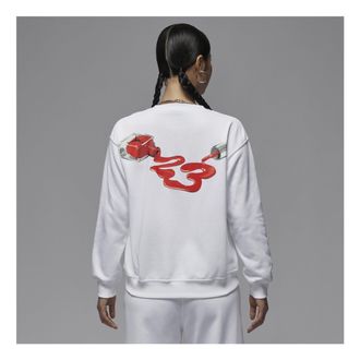 Nike Jordan (WMNS) Air Jordan Brooklyn Fleece Crew Neck Sweatshirt Asia Sizing White HV9371-100