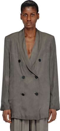 Diesel Blazer in treated fluid viscose - Jackets - Woman - Grey