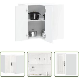 vidaXL Mobile da parete - Pensile da Cucina ad Angolo Lucca Bianco Lucido in Truciolato