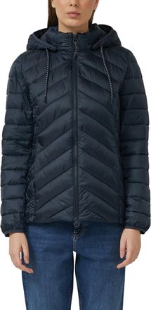 s.Oliver Steppjacke S.OLIVER, Damen, Gr. 34, navy, Web, Obermaterial: 100% Polyester, unifarben, tailliert h&uuml;ftlang, Rundhals, B&uuml;ndchen, Jacken Steppjacke, mit