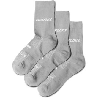 Brooks Run-In Crew Socks - 3 Pairs Gray S