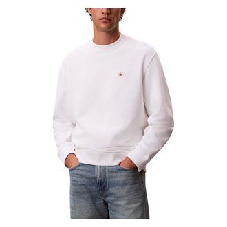 Calvin Klein Jeans Sweatshirts, male, White, Size: XL LS EU Badge 350Terry