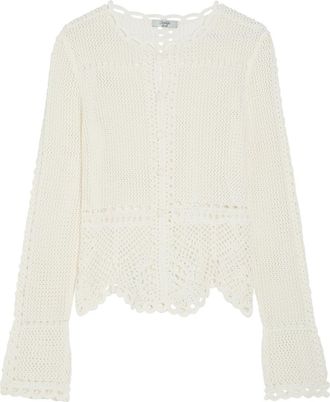 Erdem Scalloped Crochet Cotton Cardigan - Ivory - S (UK8-10 / S)