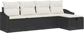 vidaXL Vidaxl - Garden Sofa Set 5 pcs Black 233 x 117 x 85 cm Poly rattan