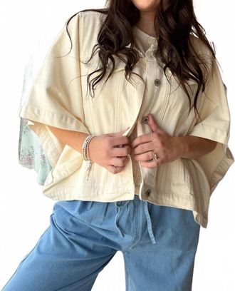 Wishlist Womens Denim Poncho Jacket In Ecru