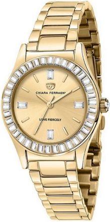 Chiara Ferragni Gouden Roestvrijstalen Quartz Horloge - Dames - Horloges - Geel - ONE Size - Accessoires