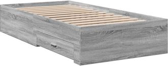 vidaXL Cama con cajones madera de ingeniería gris Sonoma 75x190 cm Vidaxl