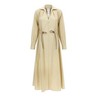 Max Mara Mxm Pedaggi Jurk - Dames - Jas met riem - Beige - XS - Katoen - Jassen