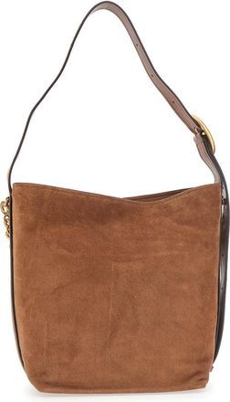 Michael Michael Kors Womens Shoulder Bag Brown Suede Cow Leather