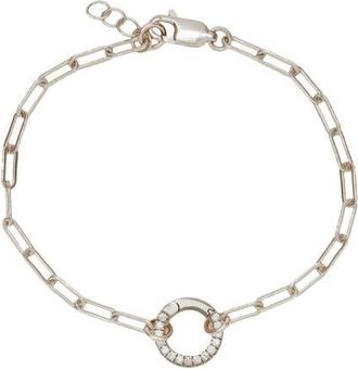 Made by Mary Jude Charm Bracelet with CZ Link Lock in Silver at Nordstrom, Size 7